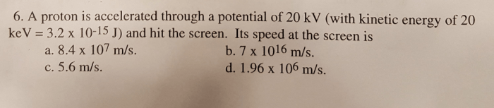 Proton chegg transcribed accelerated