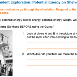 Potential energy on shelves gizmo answers activity b